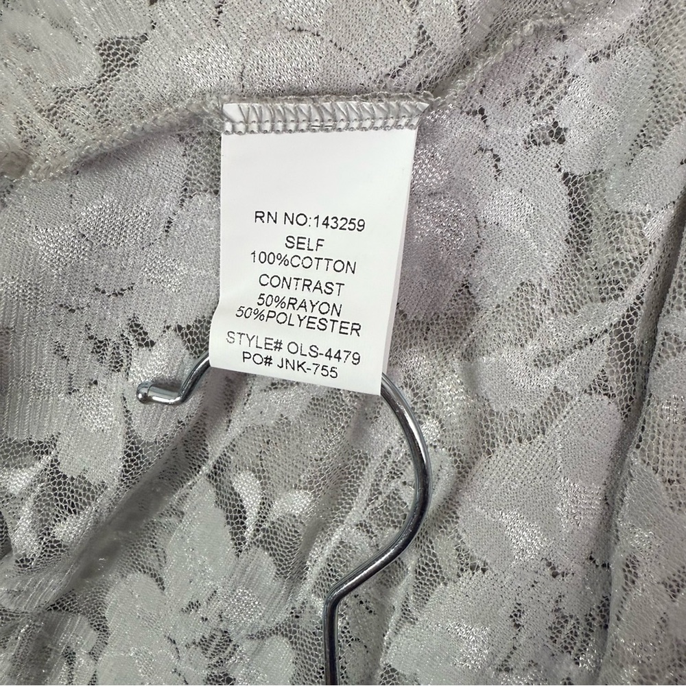 Origami Denim Top with Grey Lace Duster Vest M/L NEW NWT - Picture 7 of 8